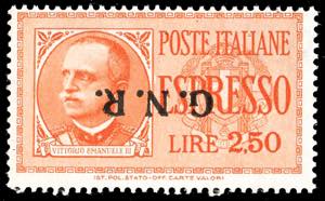 1944 - 2,50 lire, soprastampa G.N.R. di ... 