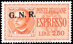 1943 - 2,50 lire, soprastampa G.N.R. di ... 