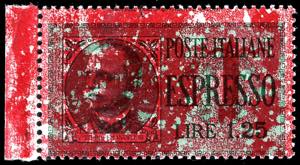 1944 - 1,25 lire soprastampato, soprastampa ... 
