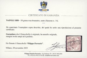 1858 - 50 grana rosa brunastro ... 