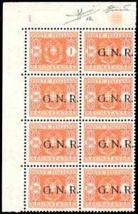 1944 - 1 lira, soprastampa G.N.R. di Verona, ... 