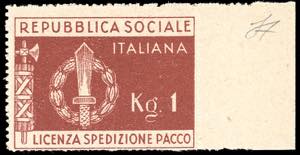 1944 - 1 kg. bruno rosso, etichetta di ... 