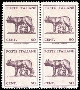 1944 - 50 cent. Lupa, senza filigrana, ... 