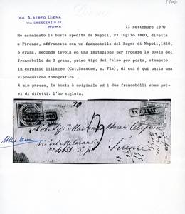 1860 - 2 grana carminio lillaceo, ... 