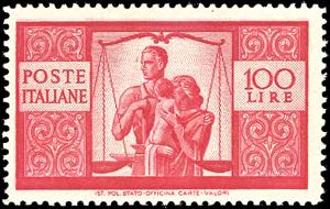 1948 - 100 lire Democratica, filigrana ruota ... 