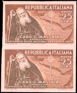 1952 - 25 lire Massaia (702), prova su carta ... 