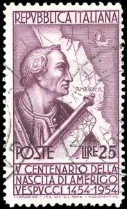 1954 - 25 lire Vespucci, dent. 12 1/4 x 13 ... 