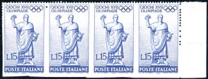 1960 - 15 lire Olimpiadi di Roma, dentellato ... 