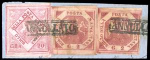 1860 - 20 grana rosa brunastro, falso per ... 