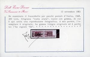 1948 - 300 lire filigrana ruota ... 