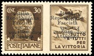 BASE ATLANTICA 1943 - 30 cent. Aeronautica, ... 