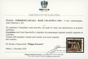 BASE ATLANTICA 1944 - 5 cent. ... 