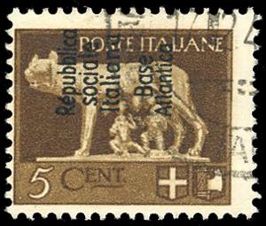 BASE ATLANTICA 1944 - 5 cent. Soprastampato ... 