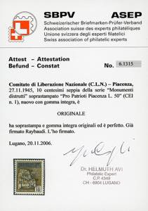 PIACENZA 1945 - Soprastampati, la ... 