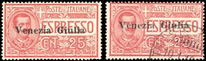 VENEZIA GIULIA ESPRESSI 1919 - 25 cent. ... 