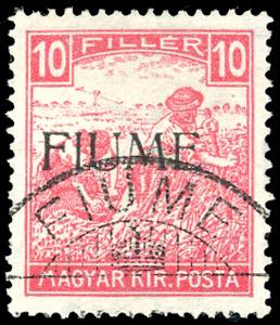 FIUME 1918/19 - 10 f. rosso ... 