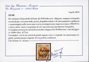 FIUME 1919/20 - 10 cent. su 45 ... 