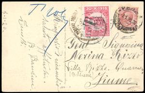 FIUME 1920 - 10 cent. su 10 cor. ... 