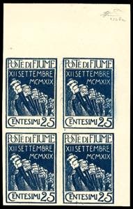 FIUME 1920 - 25 cent. indaco Legionari, non ... 