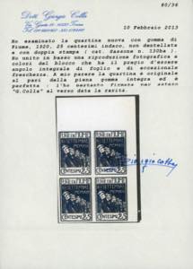 FIUME 1920 - 25 cent. indaco ... 