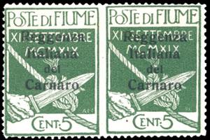 FIUME 1920 - 5 cent. soprastampato Reggenza ... 