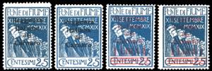 FIUME 1920 - 25 cent. indaco, 25 cent. ... 
