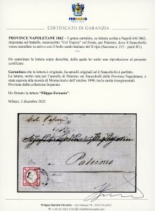 1862 - 5 grana carminio (21f), ... 