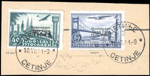 MONTENEGRO POSTA AEREA 1941 - 40 e 50 din., ... 