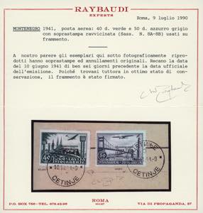MONTENEGRO POSTA AEREA 1941 - 40 e ... 