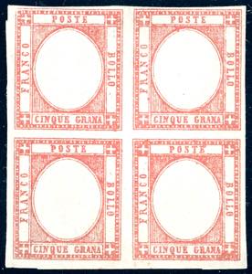 1861 - 5 grana vermiglio (21a), prova di ... 