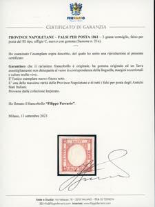 1861 - 5 grana vermiglio, falso ... 