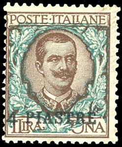 COSTANTINOPOLI 1908 - 4 piastre su 1 lira, I ... 