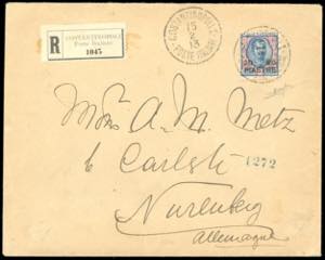 COSTANTINOPOLI 1913 - 20 pi. su 5 lire, IV ... 