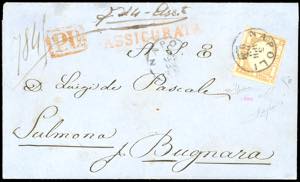 1862 - 10 grana arancio, falso per posta del ... 