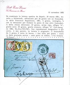 1861 - Falsi per posta: 20 grana ... 