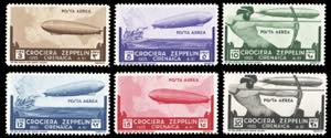 POSTA AEREA 1933 - Zeppelin, serie completa ... 