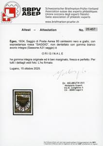 POSTA AEREA 1934 - 80 cent. nero e ... 