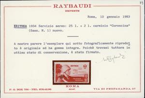 SERVIZIO AEREO 1934 - 25 + 2 lire ... 