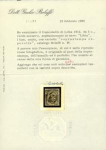 1912 - 5 cent. Leoni, soprastampa ... 