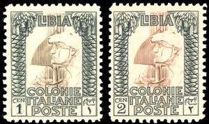 1930 - 1 cent. e 2 cent. Pittorica, senza ... 