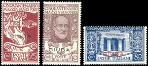 1922 - Mazzini soprastampati Giuba, serie ... 