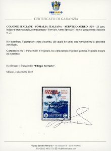 SERVIZIO AEREO 1934 - 25 cent. ... 