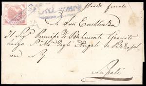 1858 - 2 grana rosa lillaceo, I tavola (5a), ... 