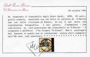 1863 - 80 cent. giallo (Sardegna ... 