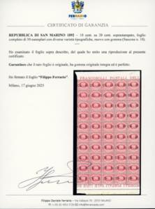 1892 - 10 cent. su 20 cent. ... 