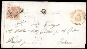 1861 - 2 grana rosa brunastro, III tavola ... 