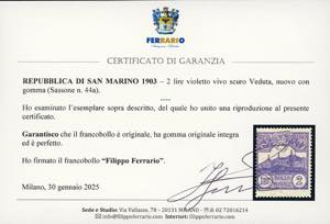 1903 - 2 lire violetto vivo scuro ... 
