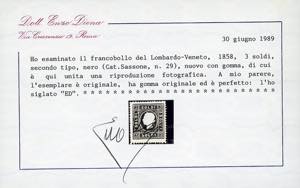 1859 - 3 soldi nero, II tipo (29), ... 