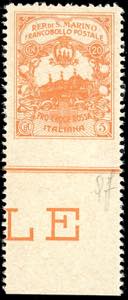 1916 - 20 + 5 cent. Croce Rossa, non emesso, ... 