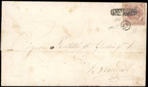 1860 - 2 grana rosa brunastro, III tavola ... 